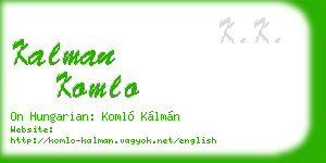 kalman komlo business card