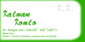 kalman komlo business card